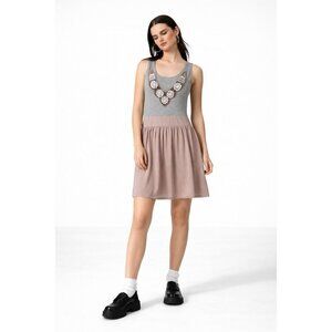 CHARLOTTE RUSSE dress sundress rhinestones tank MEDIUM Y2K 2000s pink gray